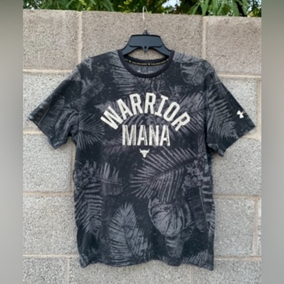 Under Armour Warrior Mana Mens Tee Shirt Large Floral Short Sleeve Project Rock - Picture 1 of 8